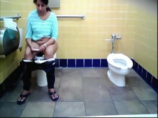 indian Desi Nri Aunty Caught Pissing In Toilet hidden cam